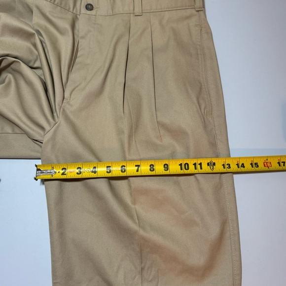 NWT Vintage L.L. Bean Men’s 36x34 Tan Pleat Pants Made In USA Inseam 31in - Picture 11 of 11